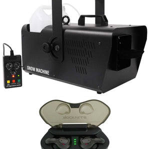 Chauvet DJ SM 250 Portable DMX Snow Machine w/ Wired Timer Remote+Cyberbuds