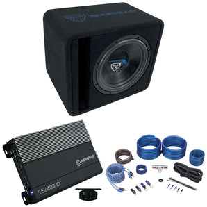 Rockville VS12K52 12" K5 1400w Subwoofer in Vented Sub Box+Memphis Amp+Wire Kit