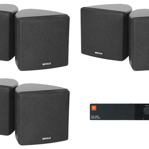 JBL CSA 140Z Commercial 70v Amplifier Amp+(6) 3.5" Black Cube Speakers CSA140Z