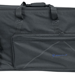 Rockville Rolling Bag 61 Key Keyboard Case w/ Wheels+Trolley Handle with Large Pocket