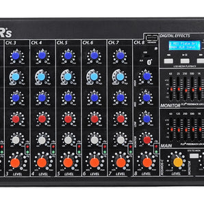 Peavey XR S 1000w Powered 8 Channel Mixer w/Bluetooth/USB XRS+Blue Microphone