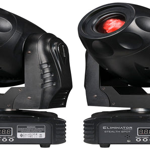 (2) American DJ Eliminator Stealth Spot 60 Watt LED DMX Moving Head Spot Lights