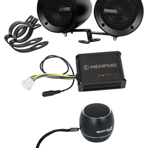 Memphis MXABMB2 (2) Powersports Speakers+Amplifier+Portable Bluetooth Speaker