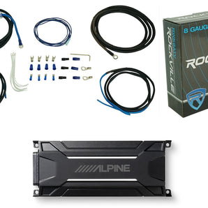 ALPINE KTA-30FW 600 Watt 4-Channel Amplifier+Amp Kit For ATV/UTV/Cart/RZR