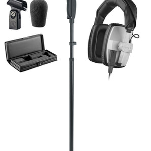 Audio Technica AT4051B Recording/Broadcast Microphone+Beyerdynamic Headphones