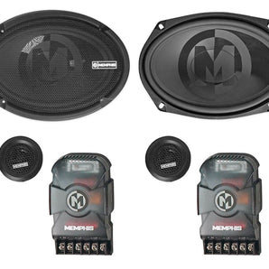 Pair Memphis Audio PRX690C 6x9" Component Speakers w/Crossovers+Amplifier+Wires