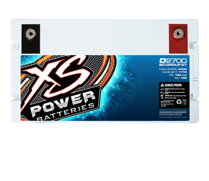 XS Power D2700 4300 Amp AGM Power Cell Car Audio Battery + Backpack