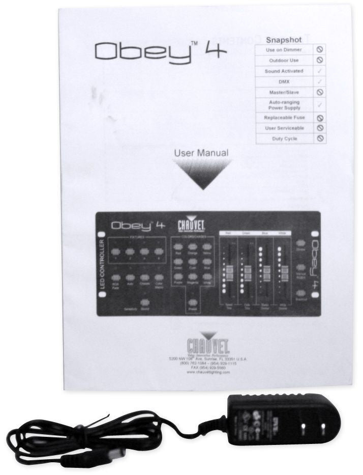 Obey 4 DMX-512 LED Wash Light Controller + Backpack