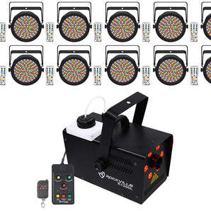 12) Chauvet DJ EZPAR 64 RGBA ILS Rechargeable Battery RGBA LED Par Wash Up-Lights+Fogger