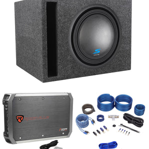 Alpine S-W12D2 12" 1800w Car Subwoofer+Vented Sub Box+Mono Amplifier+Amp Kit