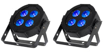 (2) Mega Hex L Par RGBLA+UV LED Wash Lights