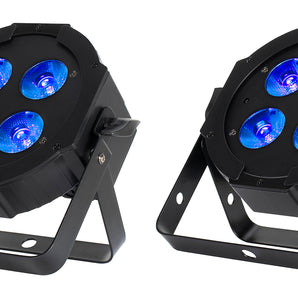 2 American DJ Eliminator Lighting Mega Hex L Par RGBLA+UV LED Wash Lights+Remote