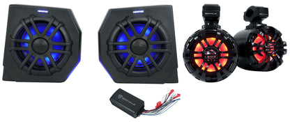 CANAMDEF65FE Speaker Pods + WB50KLS Tower Speakers + PS40 Amp For Can-Am Defender