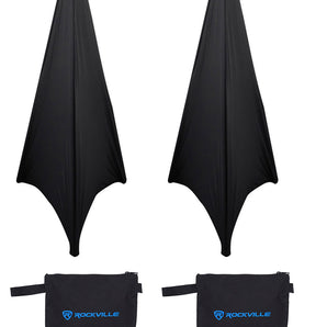 (2) Rockville Lighting Stands For Moving Head/Gobo/Beam/Spot Lights+Black Scrim