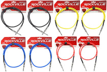 8 RCGT 3' 1/4" TS to 1/4" TS Guitar Cables (4 Colors x 2 of Each)