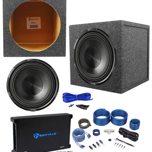 ALPINE X-W12D4 12" 900 Watt RMS Car Audio Subwoofer+Sealed Box+Amplifier+Amp Kit