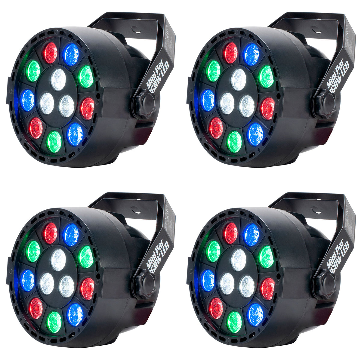 (4) Mini Par RGBW LED DMX Par Wash Lights