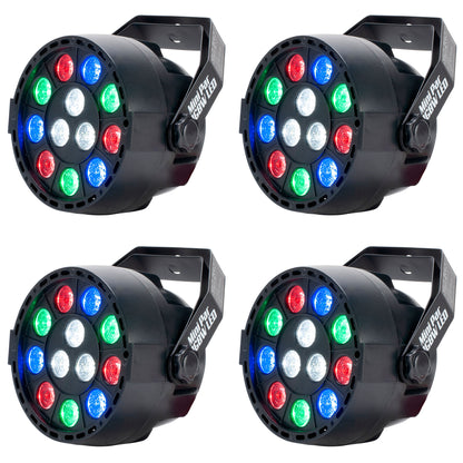 (4) Mini Par RGBW LED DMX Par Wash Lights