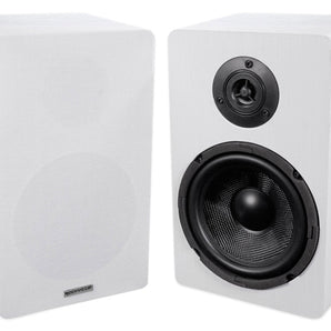 2) Rockville RockShelf 64W 400w White 6.5" Home Theater Bookshelf Speakers/4 Ohm