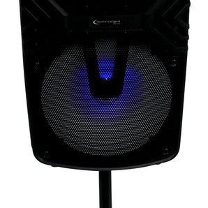 Technical Pro STAGE28 Dual 8" Rechargeable LED Bluetooth Speaker + Stand + Mic