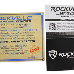 Rockville Krypton F5 3200 Watt 5 Channel Car Amplifier w/ Volt Meter+Amp Kit