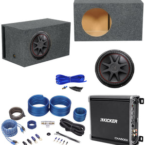 Kicker 43CVR154 COMPVR 15" 1000W Car Subwoofer+Vented Box+Mono Amplifier+Amp Kit