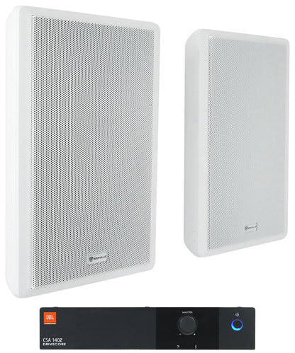 CSA 140Z Commercial 70V Amplifier + (2) White 5.25" Slim Wall Speakers