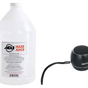 American DJ ADJ Haze Fluid Juice Liquid Gallon + Portable Bluetooth Speaker