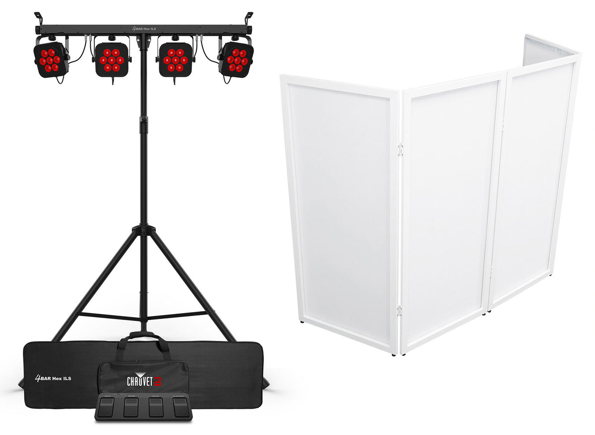 4BAR HEX ILS LED Wash Lighting System w/Stand+Footswitch+Bag+Facade