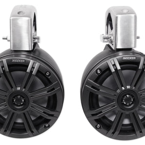 Pair KICKER 45KMTC65 6.5" 390w Marine Wakeboard Tower Speakers w/LED's KMTC65