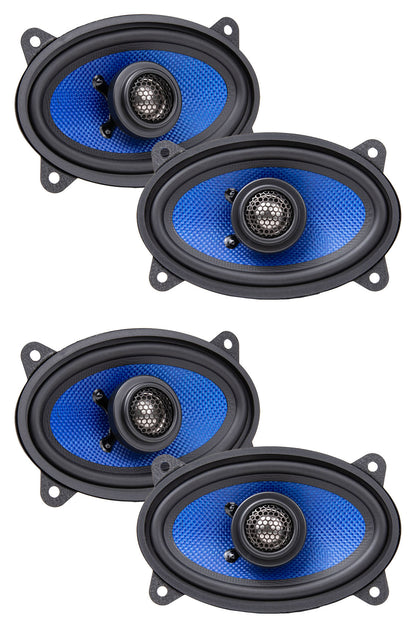 (4) HCC46CX 4x6" 75 Watt 2-Way Coaxial Car Stereo Speakers