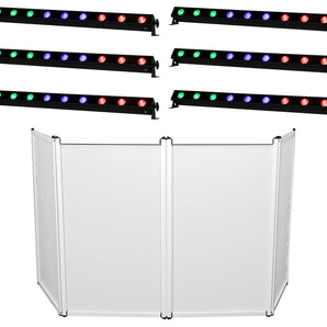 (6) American DJ ADJ UBL6H IP20 6x20 Watt LED RGBAL Wash Light Strip Bars+Facade