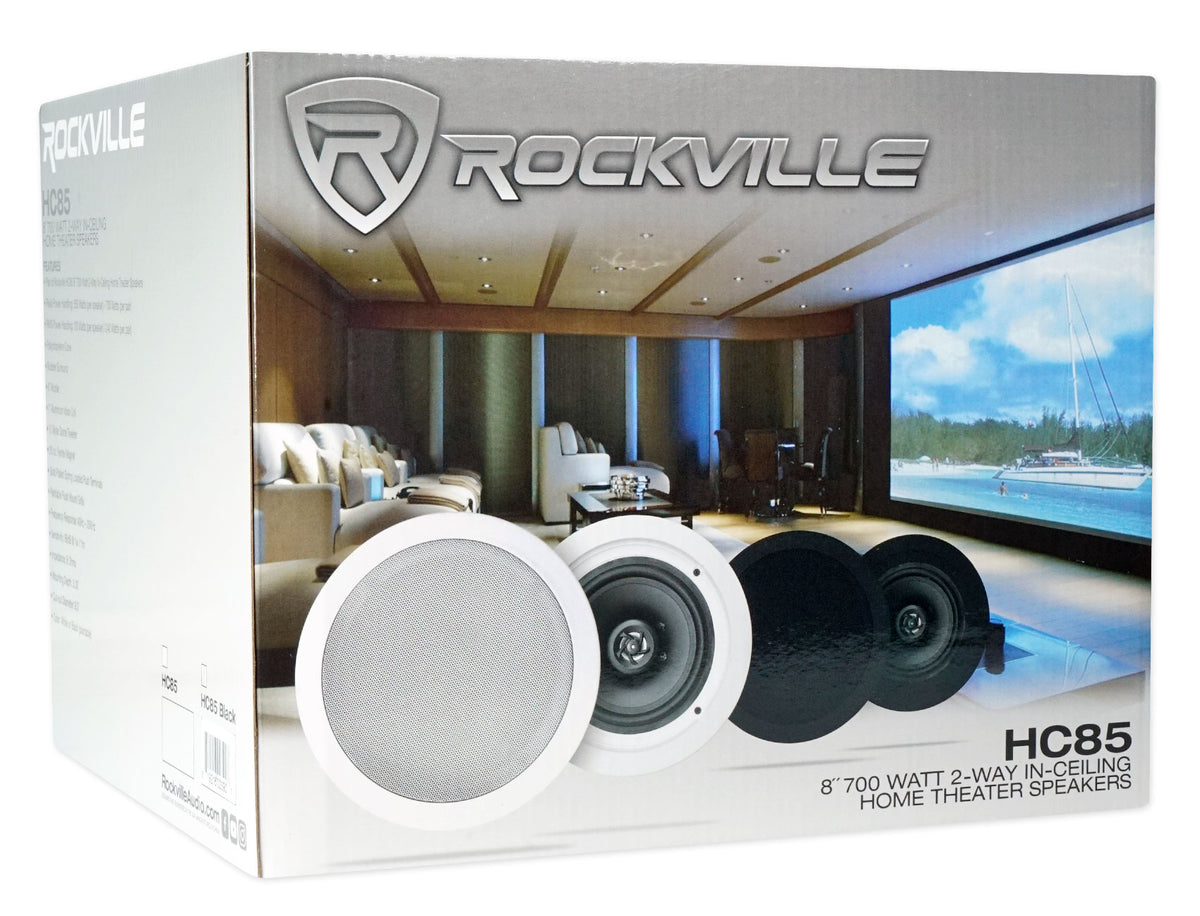 DV4000 4000W Home Theater DVD Receiver w/(4) 8" Black Ceiling Speakers