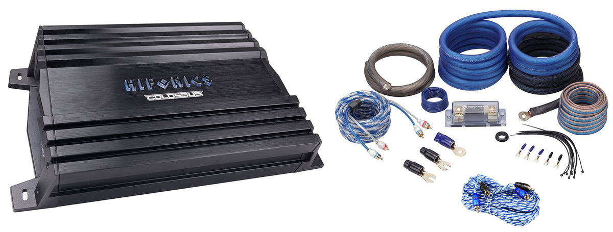Hifonics HAC-3000.4D 3000w 4-Channel Amplifier Class D Car Amp + OFC Wire Kit
