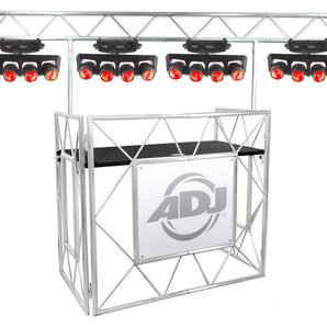 (4) Chauvet Intimidator Wave 360 IRC Moving Heads+Metal DJ Booth Facade w/ Truss