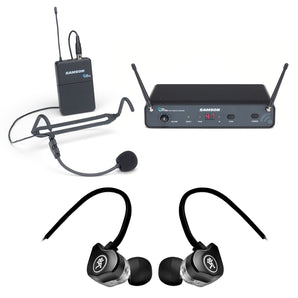 SAMSON Concert 88x 100-Channel Wireless Headset Microphone mic+Earbuds - D Band