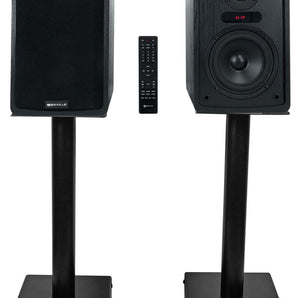 Rockville ELITE-5B 5.25" Powered Bookshelf Speakers Bluetooth/Optical+21" Stands