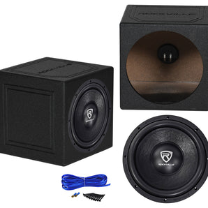 Rockville W12K6D4 V2 12" 2400w DVC 4-ohm Car Subwoofer+Sealed Sub Box Enclosure