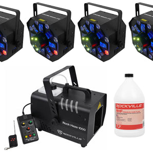 (4) Chauvet DJ SWARM WASH FX 4 in 1 DMX LED Light FX w/Lasers,Strobes,UV+Hazer