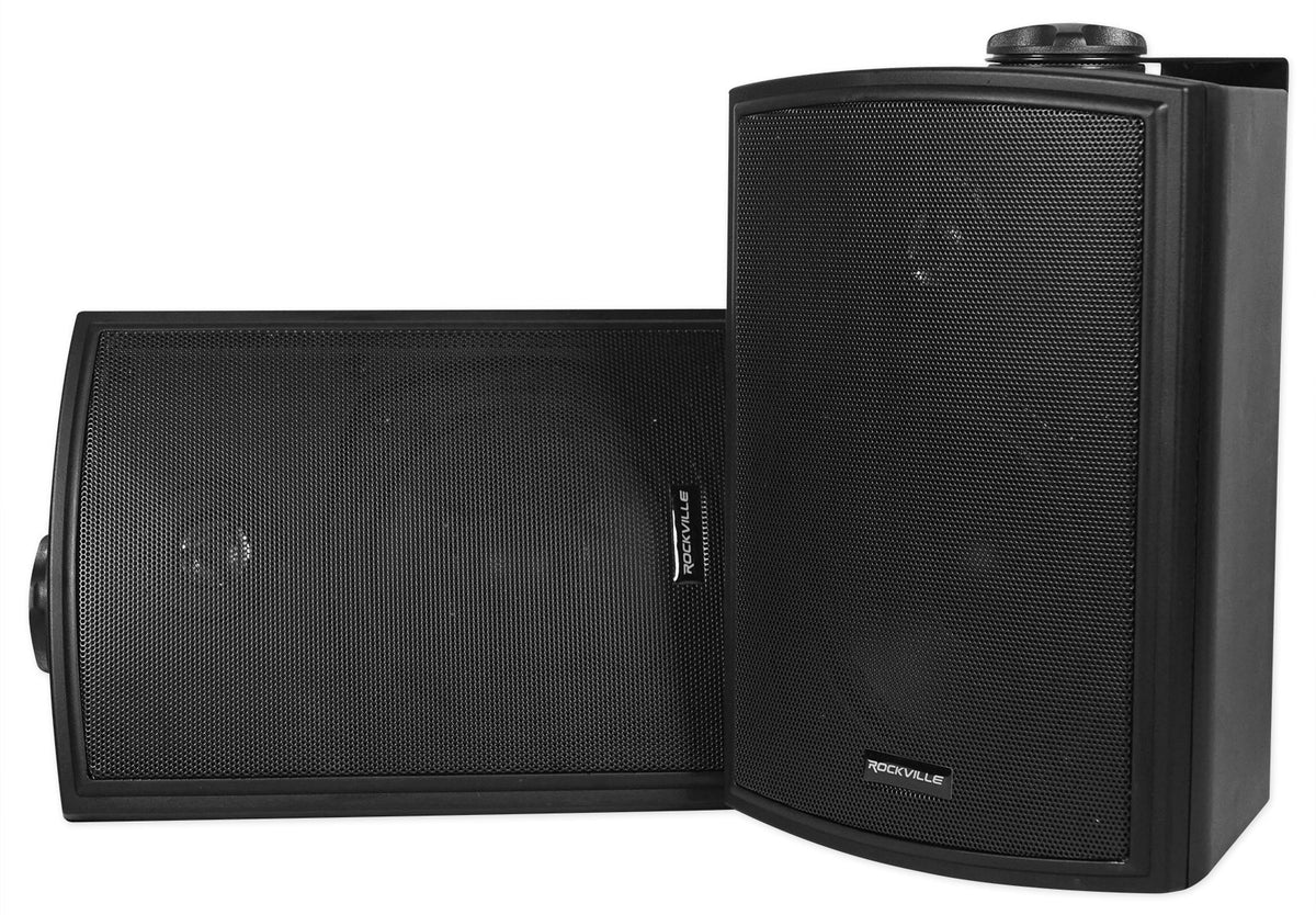 Rock Zone 8 Ch. Multi Room Home Receiver+8) Black 5.25" Wall Speakers