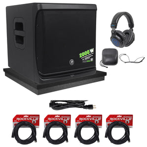 Mackie DLM12S 2000W 12" Active DJ PA Subwoofer+4) Cables+Acoustic Pad+Headphones