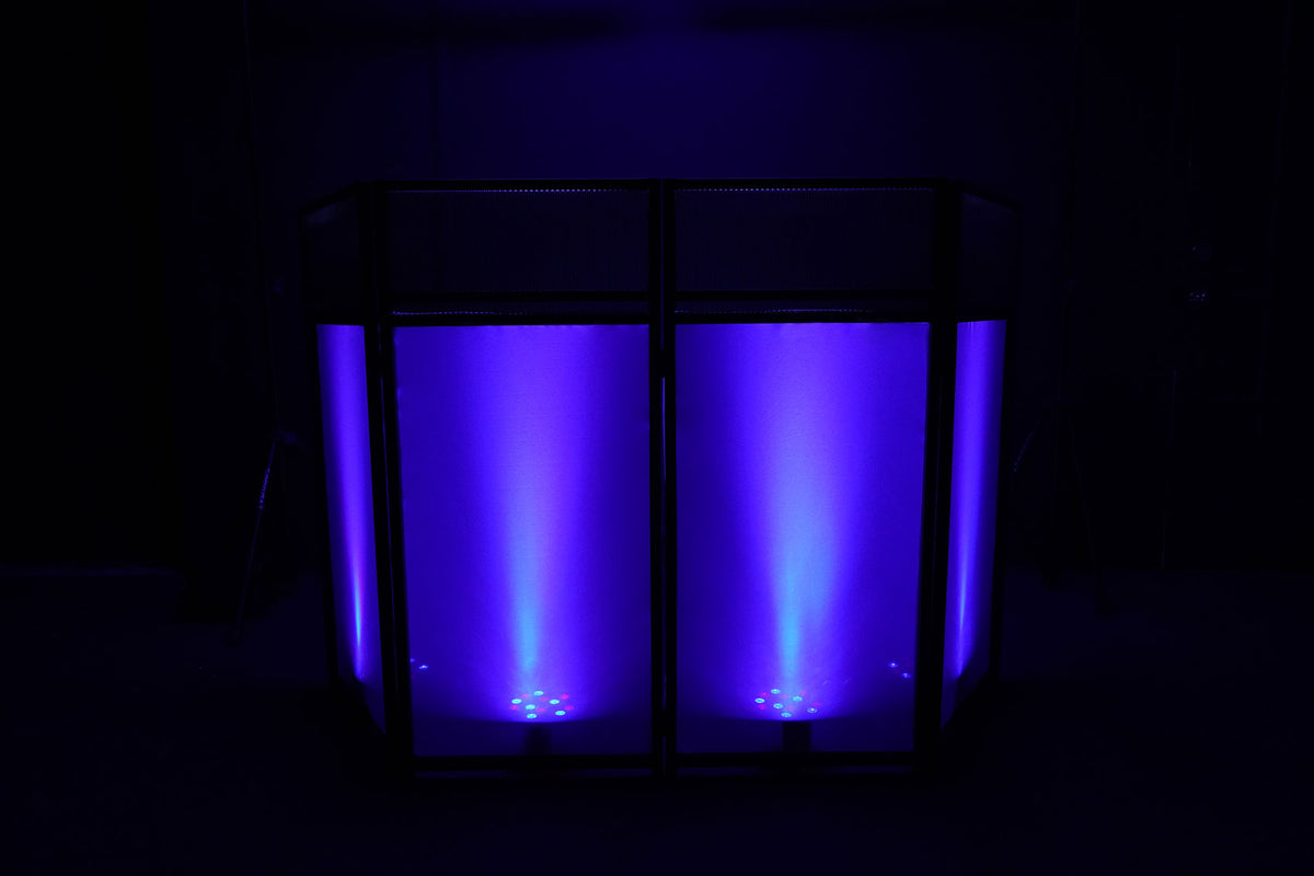 (2) 4BAR HEX ILS RGBAW+UV LED Wash Lighting Systems + Rockbooth Facade