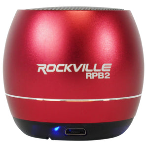 Pair Rockville RPB3-RED Handheld Wireless Linking Portable Bluetooth Speakers