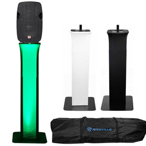 2 Rockville SPGN104 10" 600 Watt 4-Ohm DJ Speakers+Adjustable Totem Style Stands