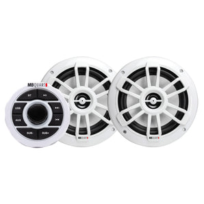 MB QUART GMR1.5S2W Marine Gauge Receiver w/ Bluetooth+(2) White 6.5" Speakers