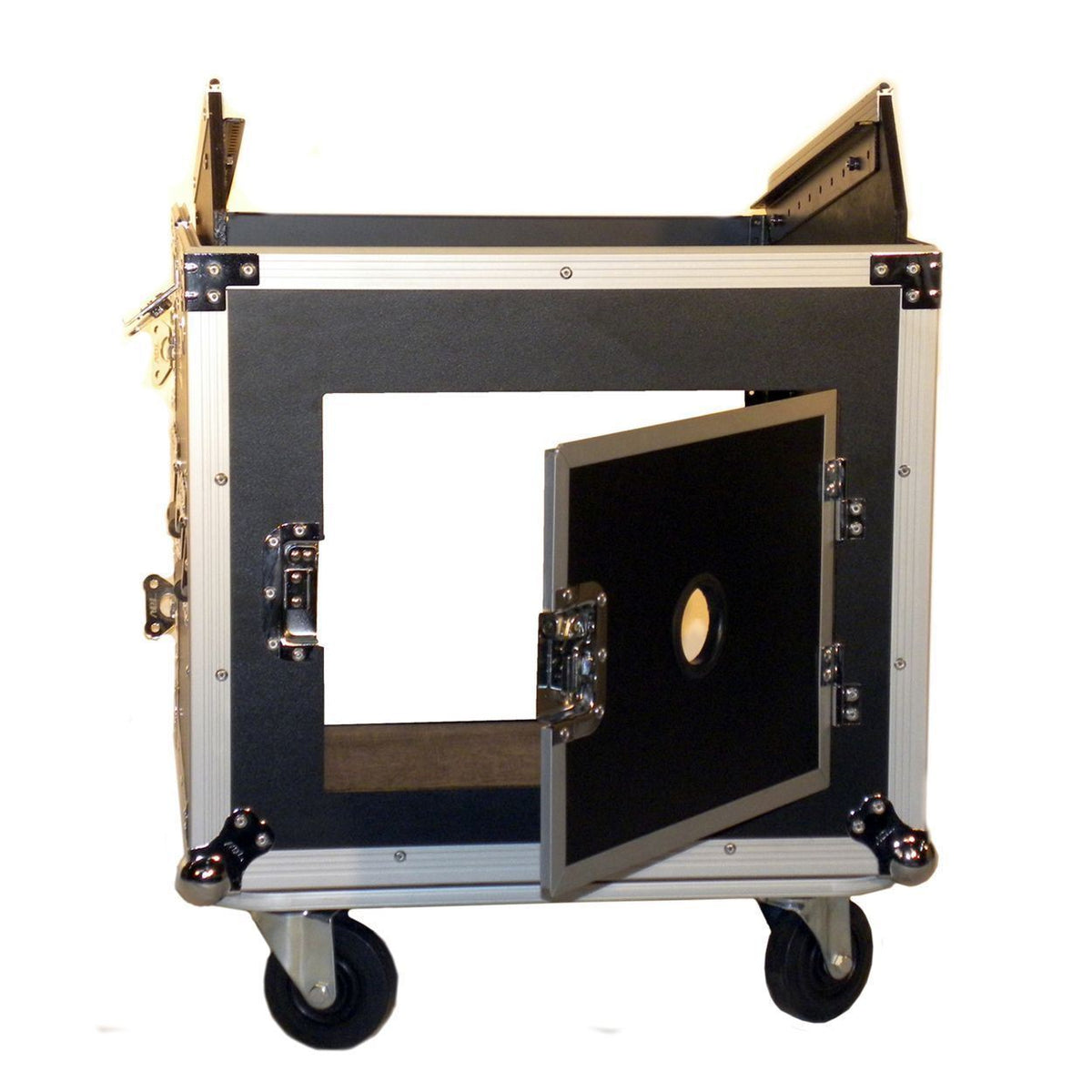 Pro X T-10MRSS 10U x 10U Slanted DJ Rack Flight Case With Wheels+3/8" Wood