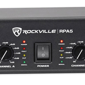 Rockville RPA5 1000 Watt Peak / 500w RMS 2 Channel Power Amplifier Pro/ DJ Amp