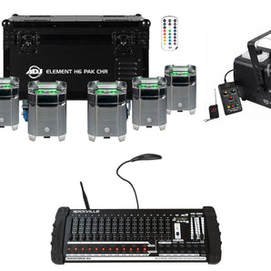 American DJ Element H6 Pak Chr 6) RGBAW+UV Wireless DMX Lights+Control+Hazer