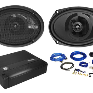 Pair Memphis Audio PRX6902 6x9" Car Speakers w/Pivot Tweeters+Amplifier+Amp Kit