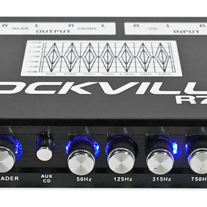 Rockville R7EQ 1/2 Din 7 Band Car Audio Equalizer EQ w/ Front, Rear and Sub Output